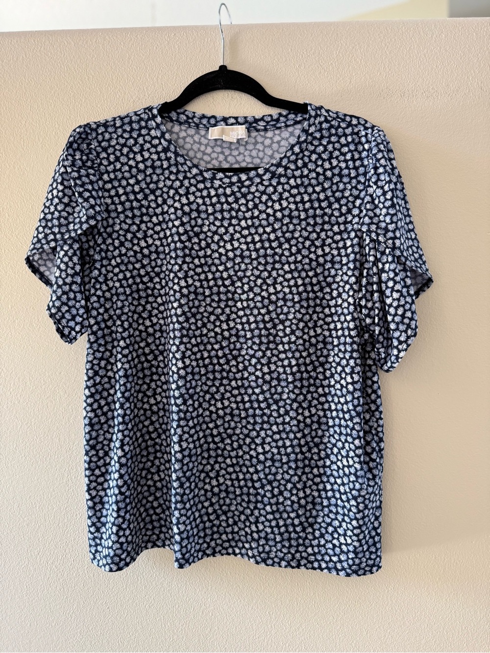 Michael Kors Women’s Navy Floral Short-Sleeve Blouse